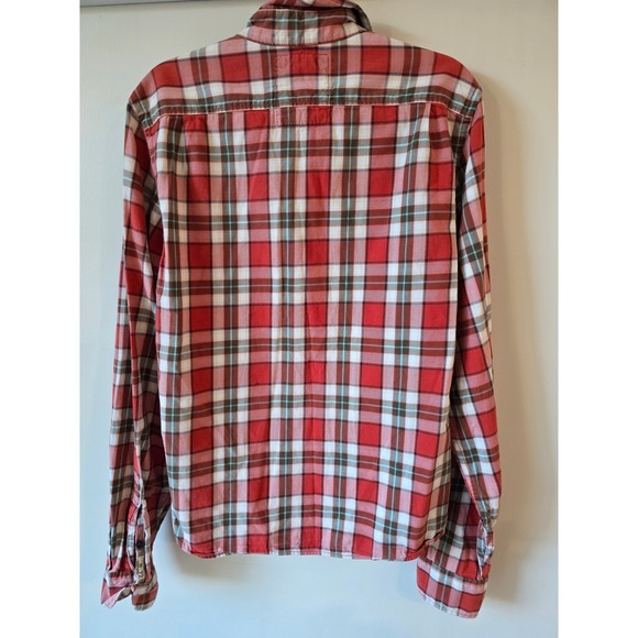 Hollister California Men XL Red Plaid Long Sleeve Button Down Shirt Cotton - Picture 7 of 11